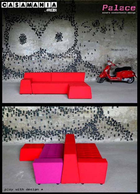Casamania, divano modulare Palace, design italiano