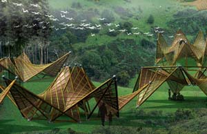 Folding Bamboo Houses